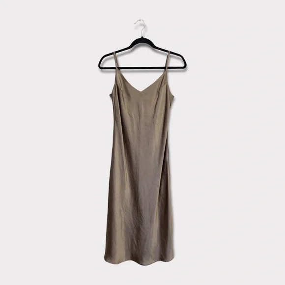 Oak + Fort Midi Slip Dress Taupe Size S - Picture 2 of 12